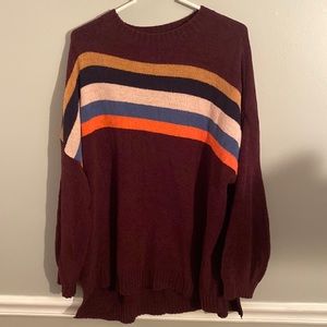 American Eagle Purple Striped Sweater